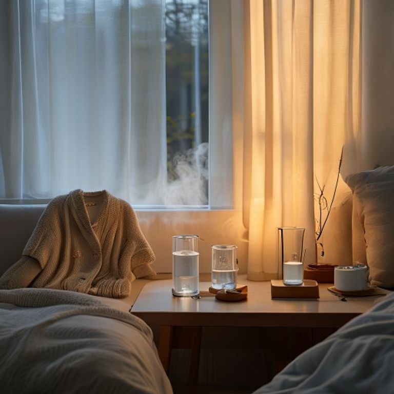 아침저녁 일교차 10℃, 책상 옆에 놓인 카디건과 코세척 키트